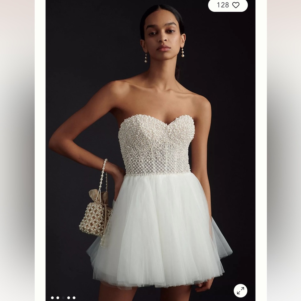 WTOO BY WATTERS MAEVE STRAPLESS EMBELLISHED CORSET MINI DRESS